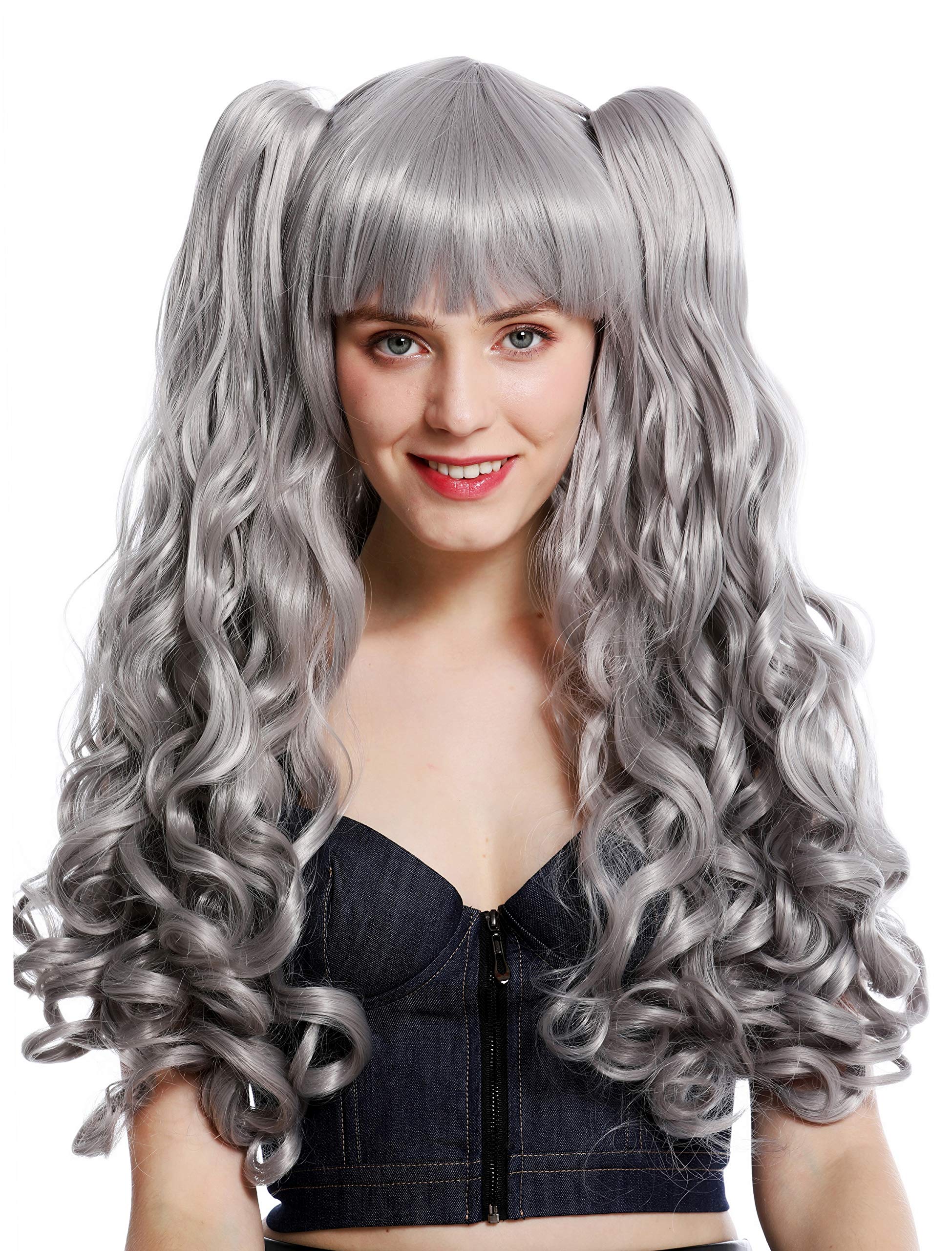 WIG ME UP Damenperücke – Lang, Grau, Mit Pony, Für Cosplay Oder Alltag