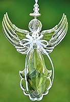 Vista 5 de Adorno de ángel acrílico de calidad de cristal (base esférica, transparente)