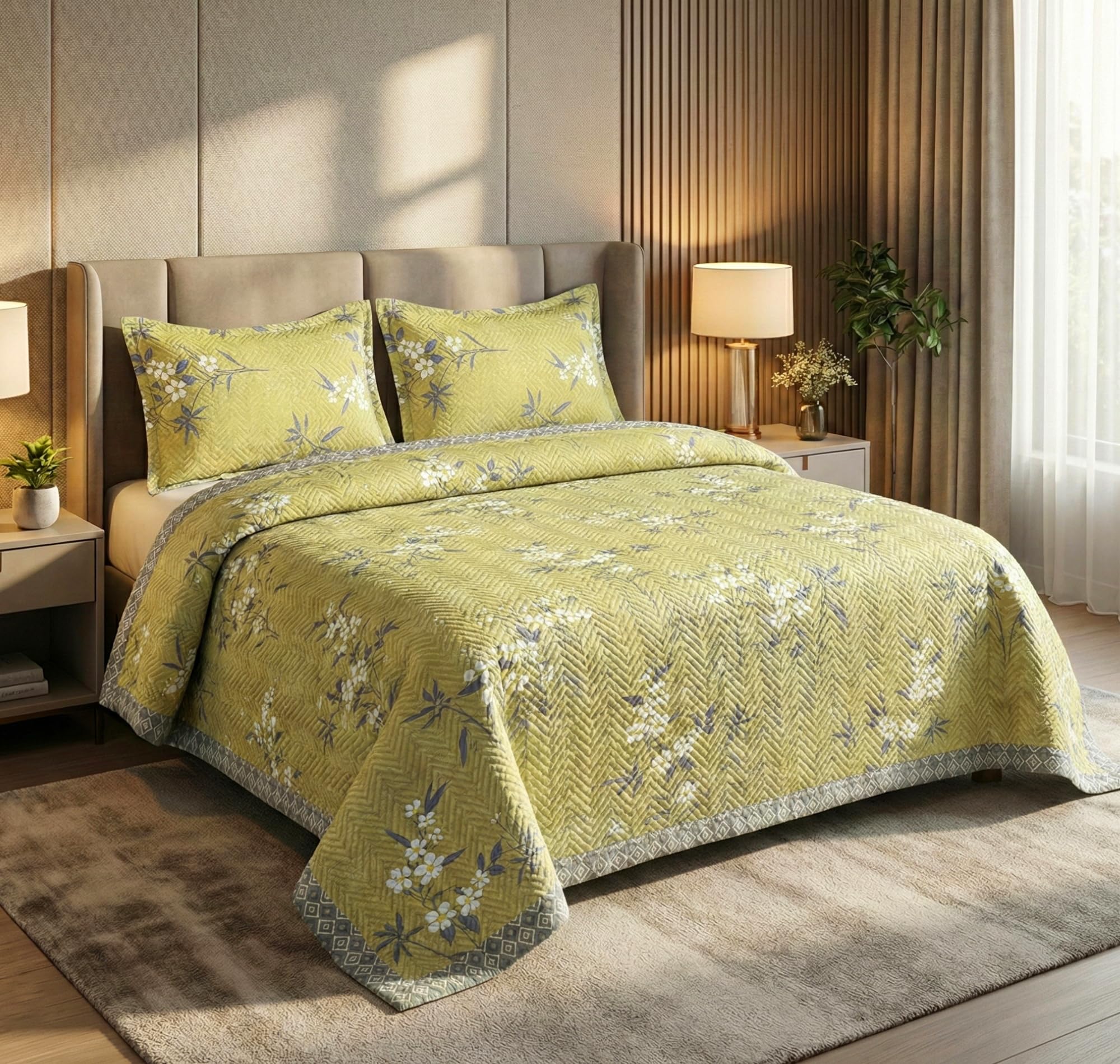 King Size Cotton Quilted Bed Cover - BSB HOME -12