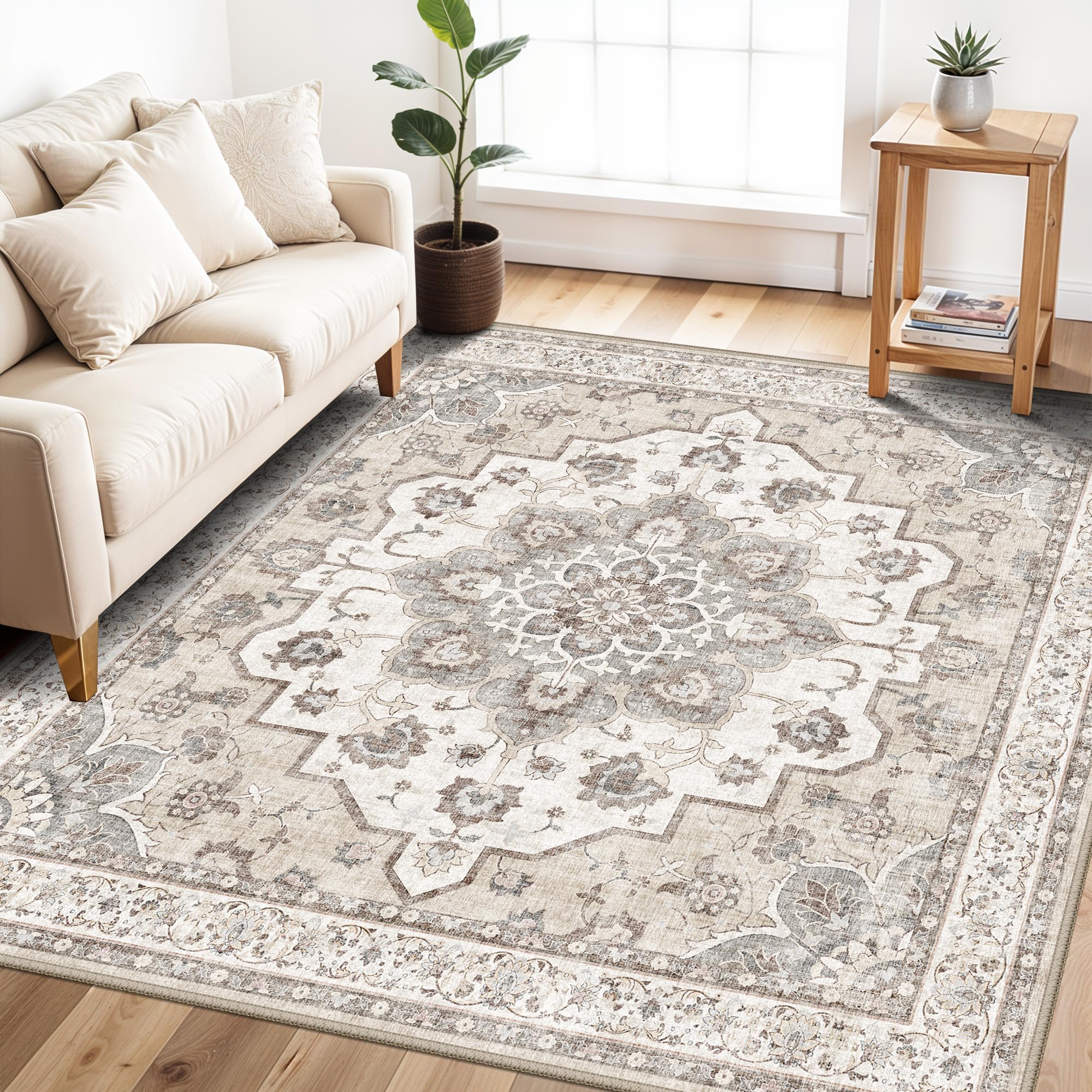 HY HAO YUN LAI Washable 5x5 Beige