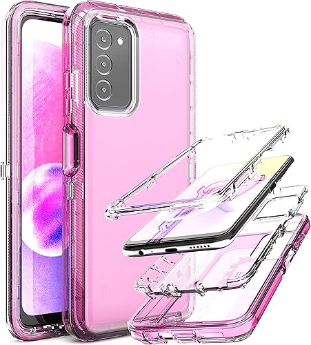 Miniatura 8 de YmhxcY Funda para Galaxy A03S, funda duradera de 3 capas, protección contra caídas, funda protectora de goma sólida, prueba de 16 pies, transparente