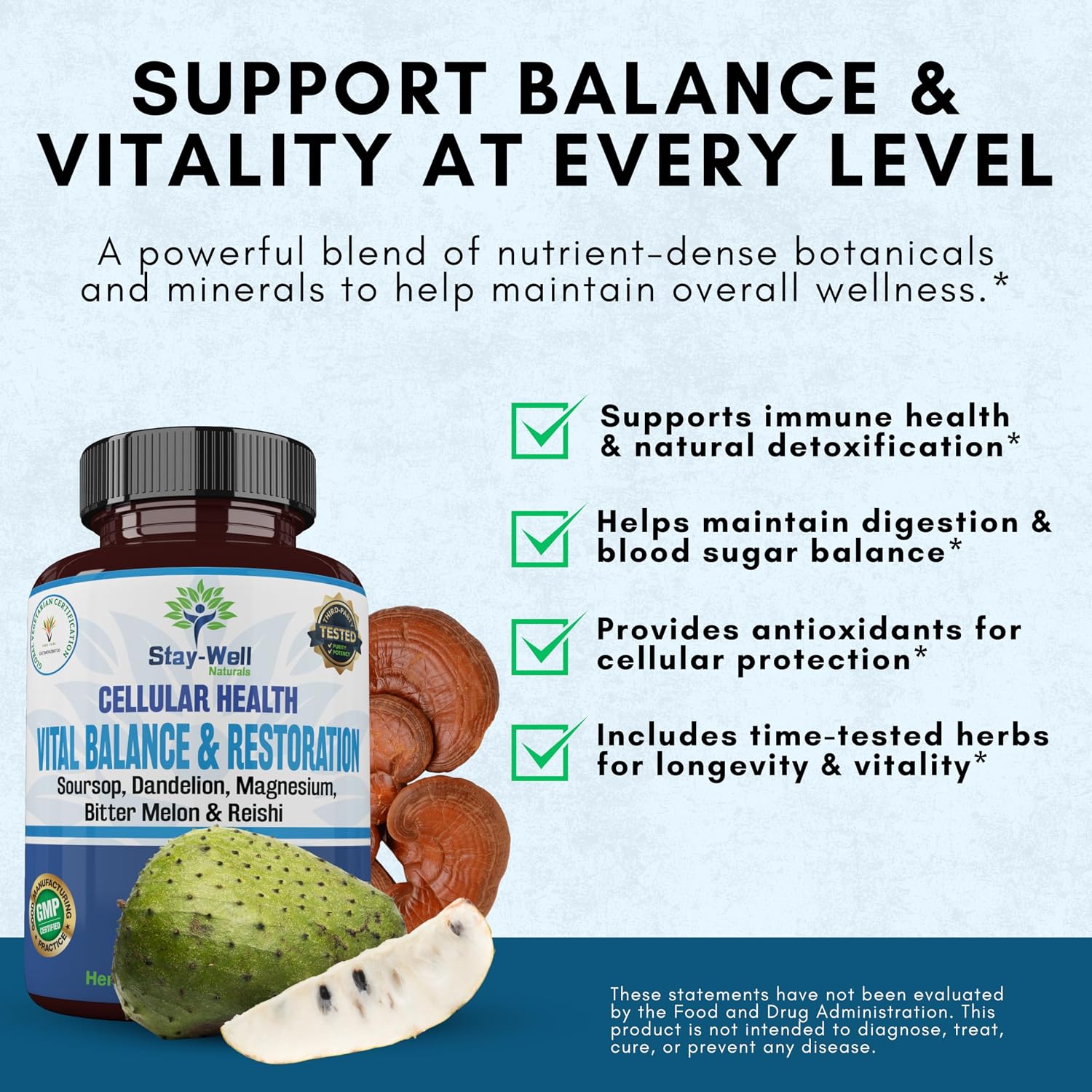 Stay-Well Naturals Soursop Capsules with Black Seed Oil, Sea Moss, Moringa, Turmeric, Resveratrol and Green Tea – Cellular Health, Immune, Antioxidant Support Formula – 3 Bottle Protocol