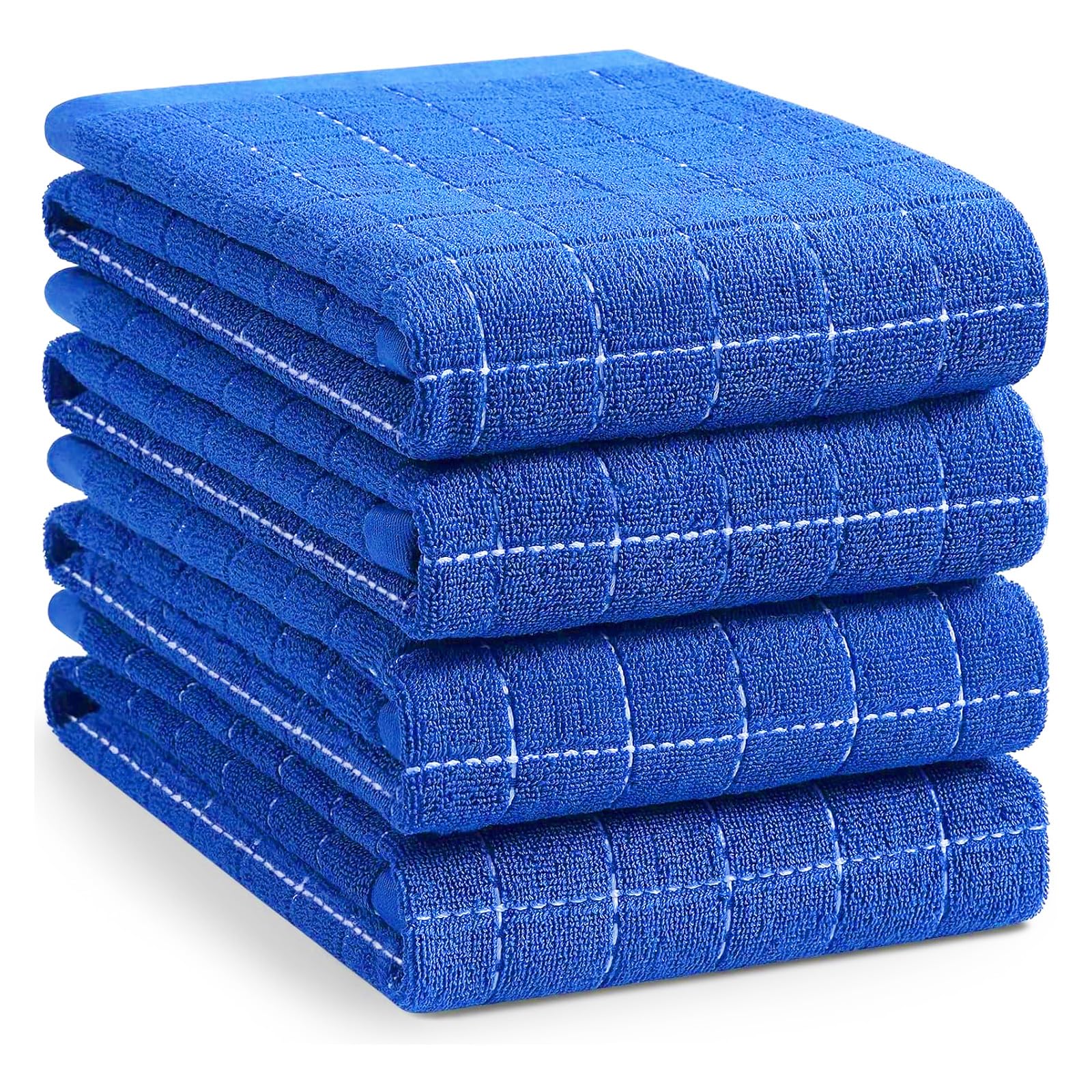 Homaxy 100% Cotton Terry Kitchen Towels, Large 4 Pack, Blueberry | Ultra Soft and Absorbent Dish Towels for Kitchen, Suitable for Drying and Washing Dishes