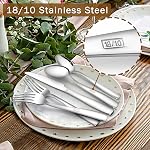 Herogo 18/10 Stainless Steel Cutlery Set, 60-Piece Fancy Flatware Silverware Set for 12, Modern Eating Utensils Tableware Set for Home Restaurant Wedding, Mirror Polished, Dishwasher Safe