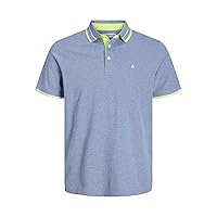 JACK & JONES Jjepaulos Polo Ss Noos Maglietta, Blu - Verde Chiaro