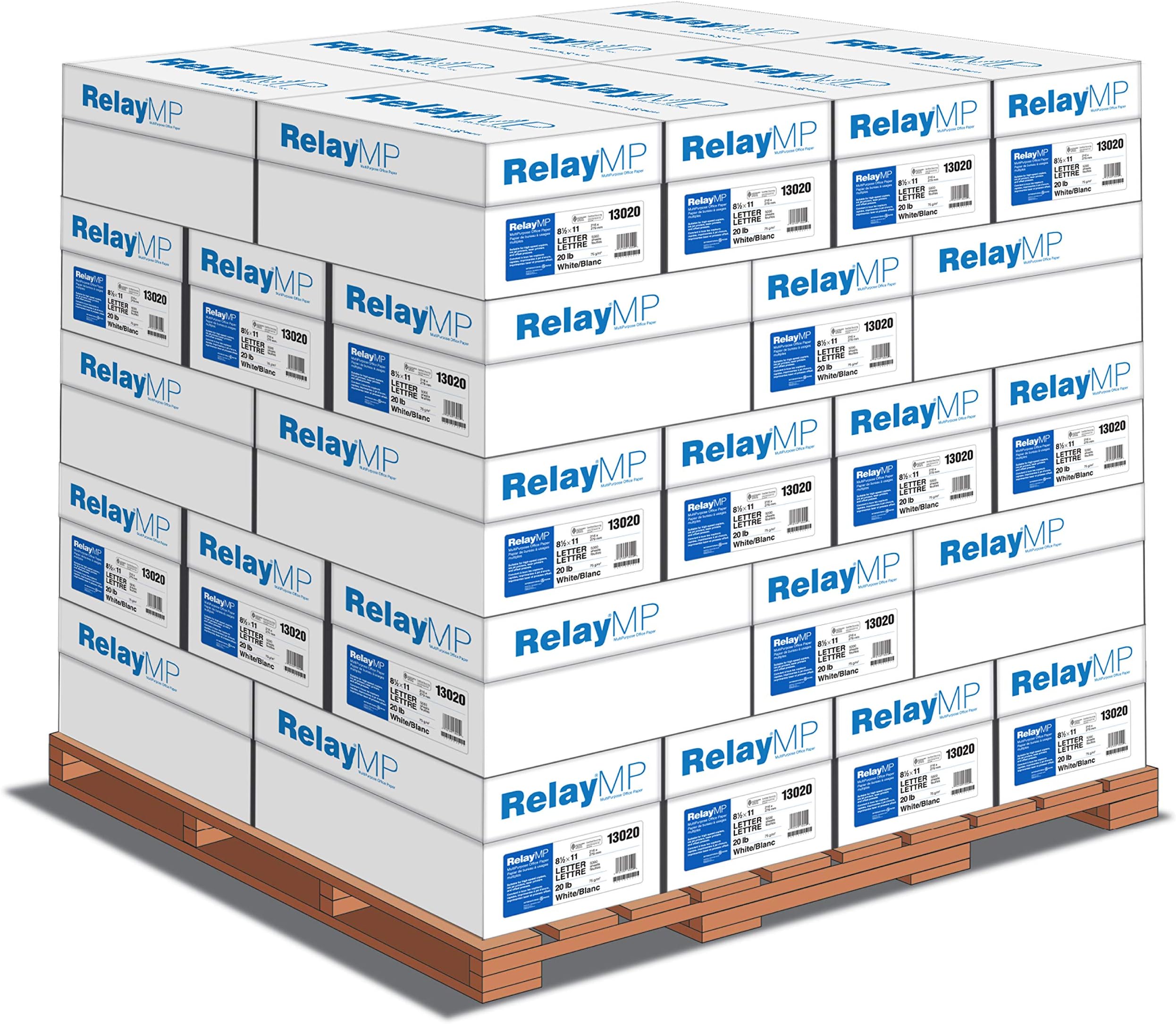 Relay MP, Multipurpose Copy Paper, 20lb, 8.5 x 11, 92 Bright - 1 Pallet / 40 Cases (013020P)