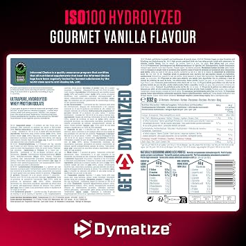 Dymatize ISO 100 Hydrolyzed Gourmet Vanilla 932g - Whey Protein Hydrolysat + Isolat Powder