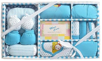 MOM CARE Newborn Baby Gift Set Has All Newborn Baby Essential Clothes in Baby Gift Set for or Girls Unisex 11 pcs Blue - image, photos