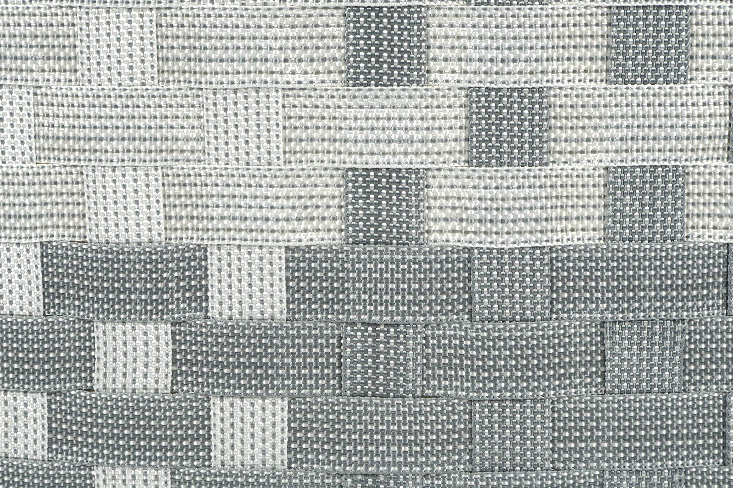 Kobolo Wäschekorb Wäschebehälter Wäschesammler - Nylon - grau-weiß - 44x32x52 cm