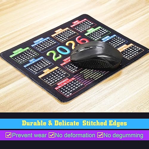 Miniatura 5 de Alfombrilla de mouse con borde cosido, alfombrilla de mouse para computadora con base de goma antideslizante, alfombrillas para mouse de computadora