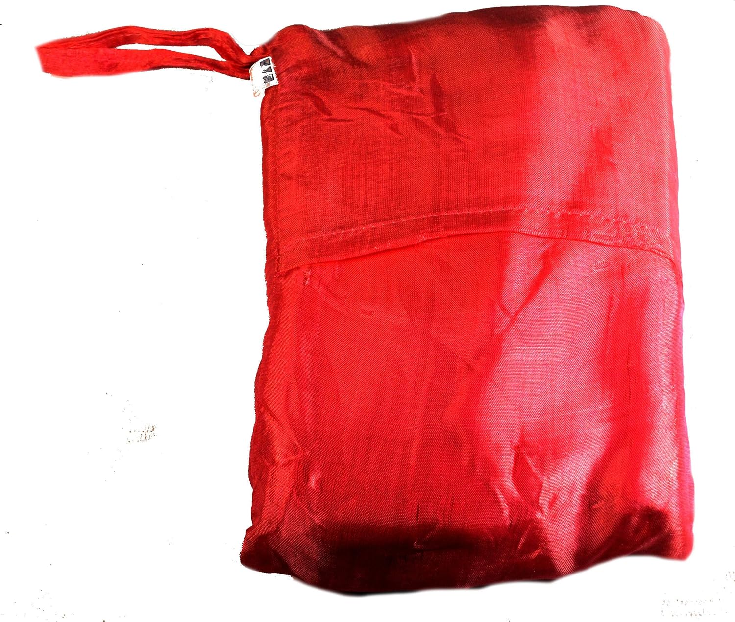 Near 100% Silk Single Sleeping Bag Liner from Vietnam (1218) (Red)