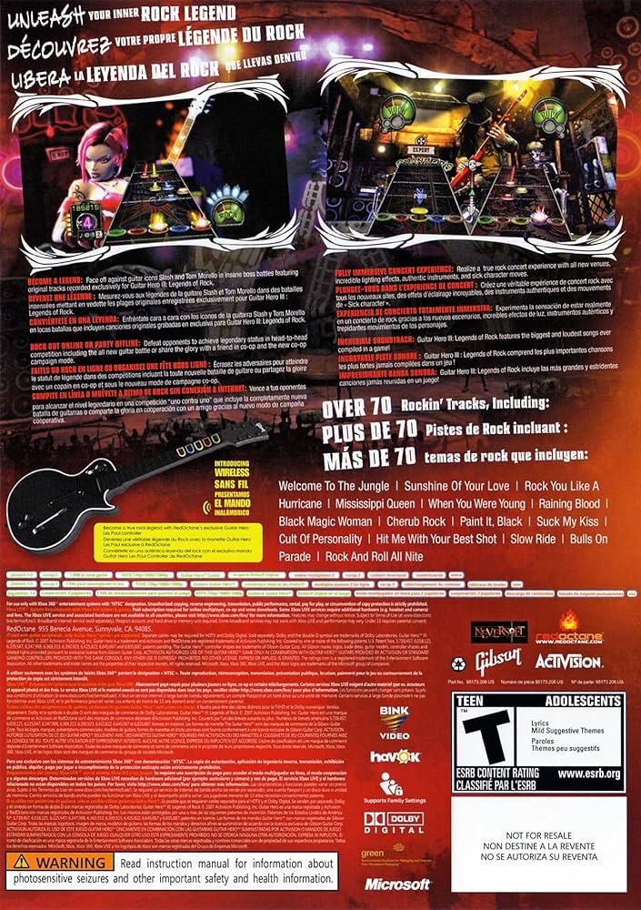 Xbox360 - xbox360★GUITAR HERO 3 LEGENDS of ROCK Amazon.com: Guitar Hero 3 Legends of Rock for Xbox 360, Game
