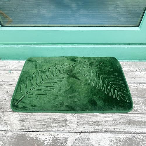 Miniatura 8 de voofly Tapete de baño de espuma viscoelástica, ultrasuave y absorbente, tapete de baño de hojas gruesas, terciopelo de franela gruesa, lavable, 24 x