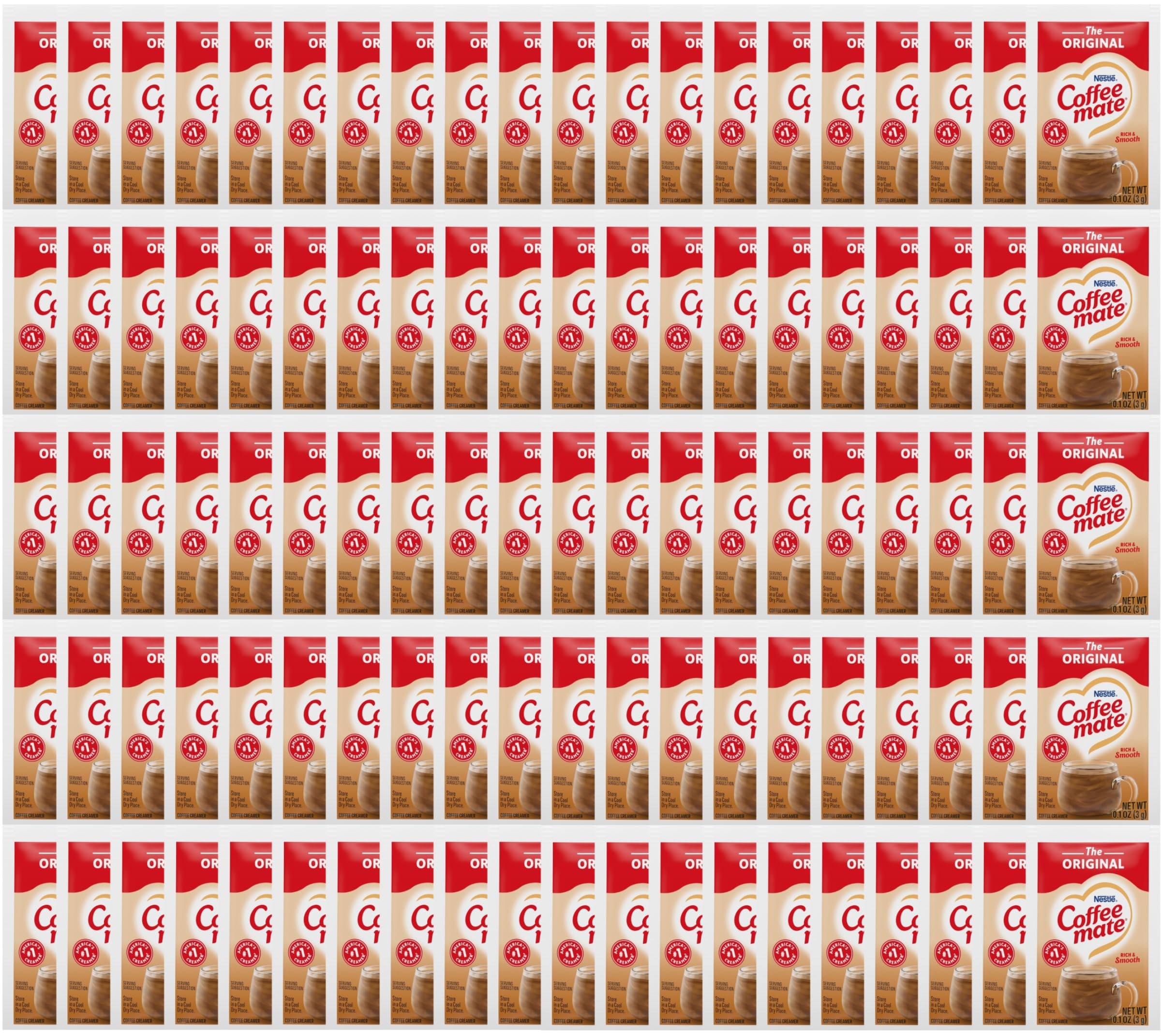 Coffee mate Original 3 Gram Single Serve Powdered Creamer Packets (Pack of 100)