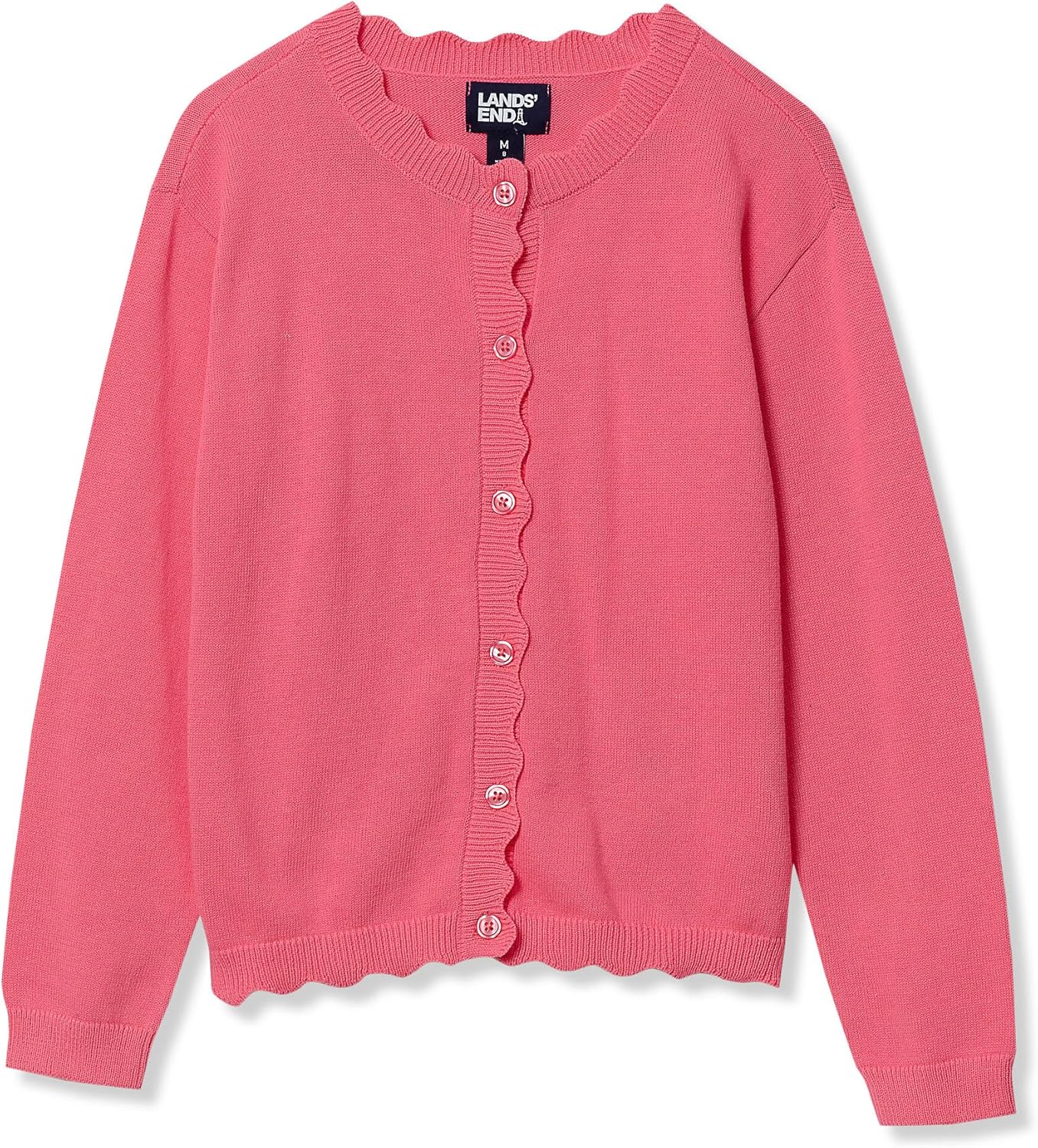 Lands' End Girls Scalloped Hem Cardigan