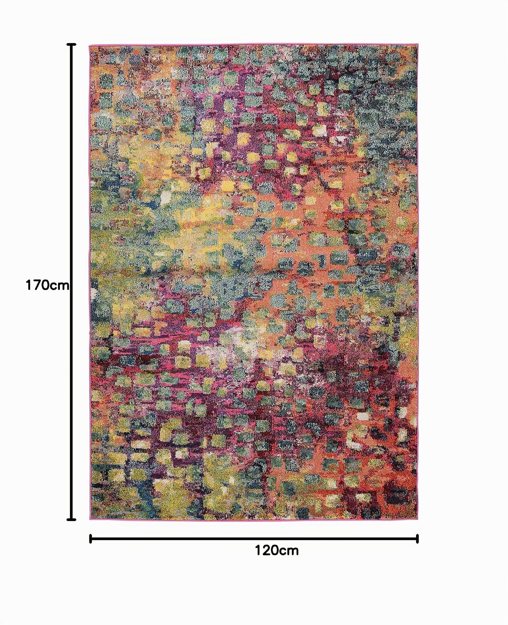 Tapis Poil Ras CASA Multicouleur 120X170 Cm - Tapis Poil Court Design Moderne pour Salon