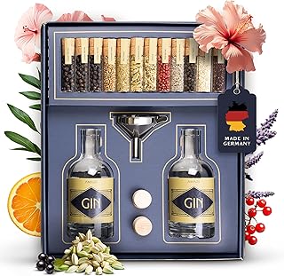 AMARI ® DIY Gin Set - zum Selber machen, Geschenkset inkl. Botanicals - Perfekt für zu Hause oder als Geschenk, Gin Tasting Geschenkbox - Geschenkideen do it yourself, Ginbaukasten