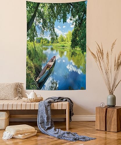 Miniatura 14 de Ambesonne Tapiz con texto en inglés, las sonrisas siempre están de moda en estilo de escritura a mano en acuarela, arte para colgar en la pared para