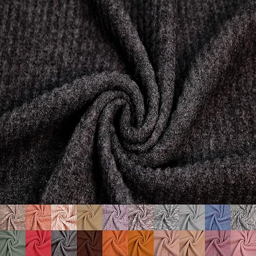 60" Wide Poly Rayon Spandex - Waffle Brushed Knit Fabric