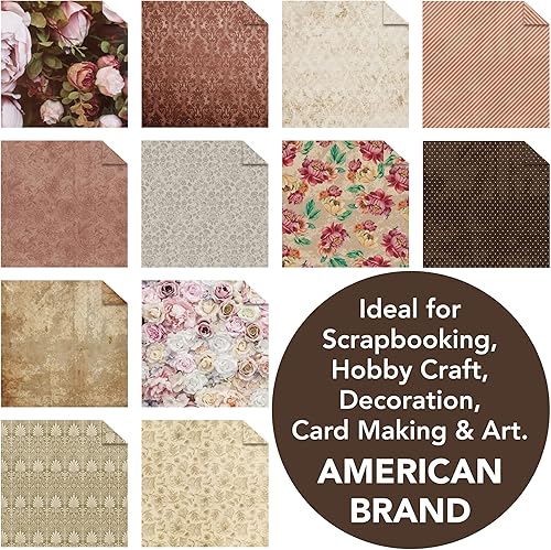 Miniatura 5 de Vintage Flora - Paquete de bloc de papel de doble cara de 12 x 12 pulgadas, 36 hojas, para hacer tarjetas, planificador, decopage, suministros