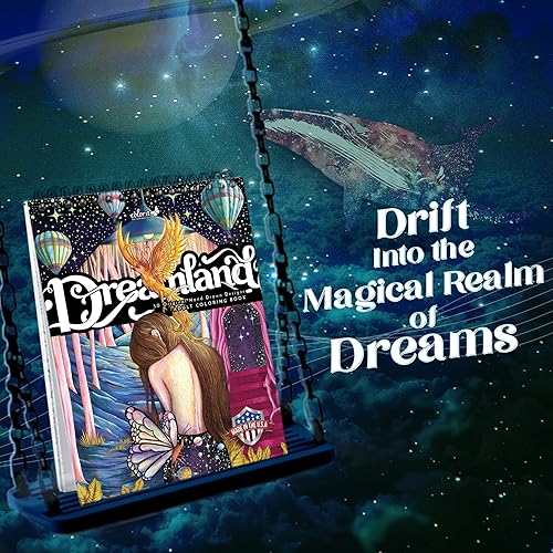 Miniatura 3 de ColorIt Dreamland - Libro para colorear para adultos, encuadernado en espiral, 50 conceptos únicos de ensueño, impreso de una sola cara en papel