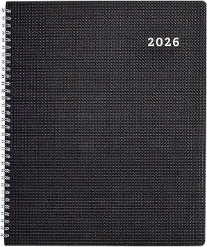 Brownline 2026 DuraFlex Monthly Planner, 14 Months, December 2025 to January 2027, Twin-Wire Binding, 8.875" x 7.125", Black CB1200V.BLK-26