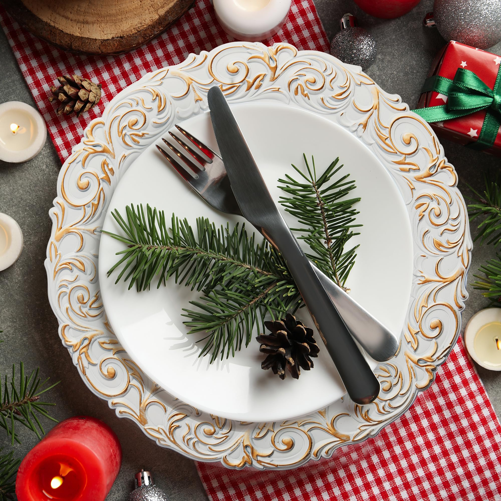 White Charger Plates MAONAME 13