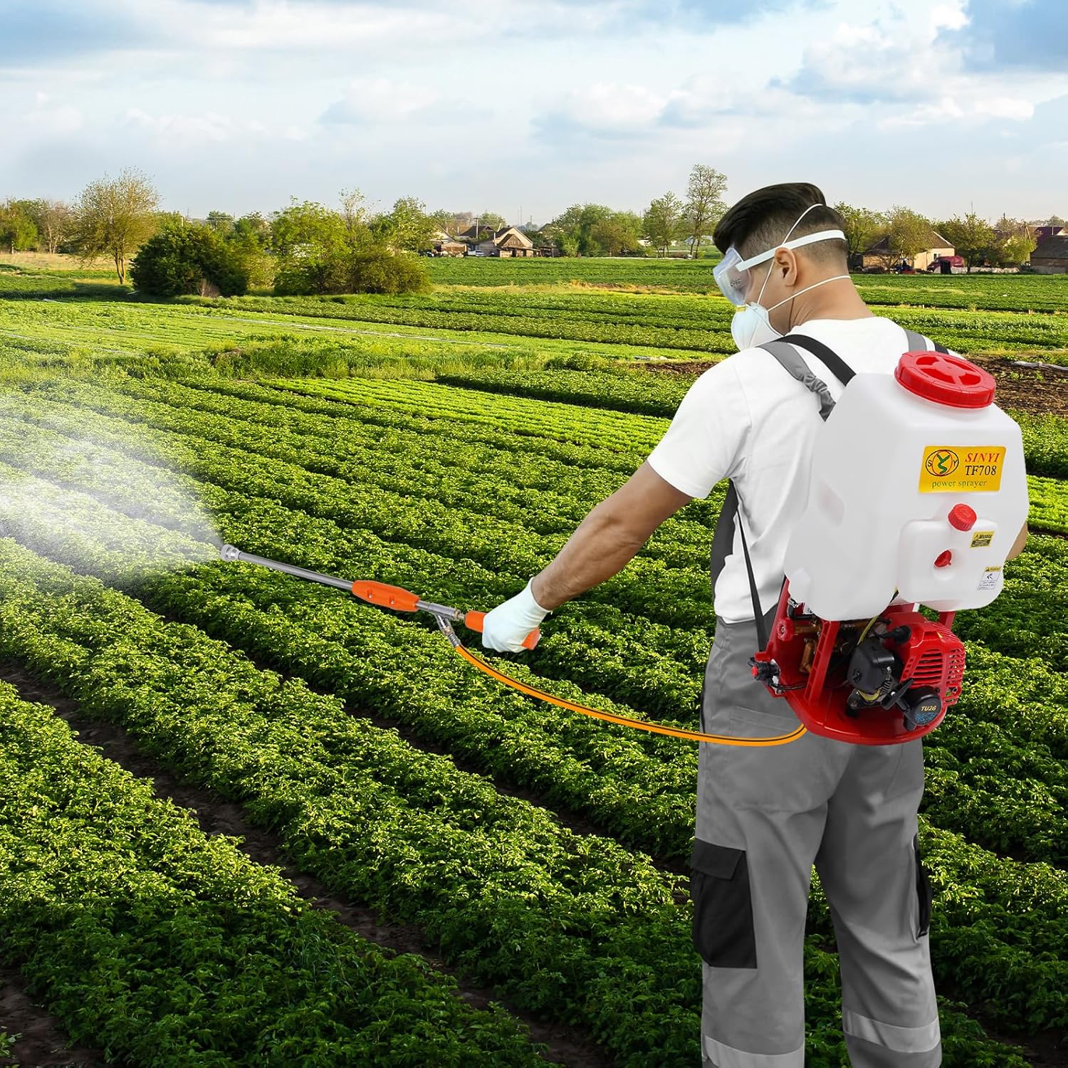 25.4CC Backpack Fogger Sprayer, Gas Powered Fogger Sprayer with 4 Gallon Tank for Lawn, Garden & Yard | Adjustable Nozzle, Ergonomic Design, Professional & Home Gardening Use