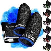 RISOKA 10-Pack Gaming Finger Sleeves for Mobile Gaming - Breathable Thumb Sleeves with Precision Glide & Anti-Sweat Fabric