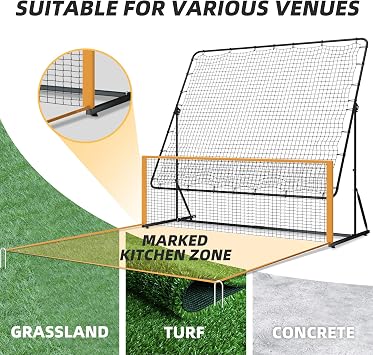 MR Pickleball Rebounder 6’x6’, Adjustable Angle & Height Pickleball Rebounder, Tennis Rebound Net, Pickleball Solo Training Equipment for Dinks Volleys Accuracy Coordination Kitchen Control