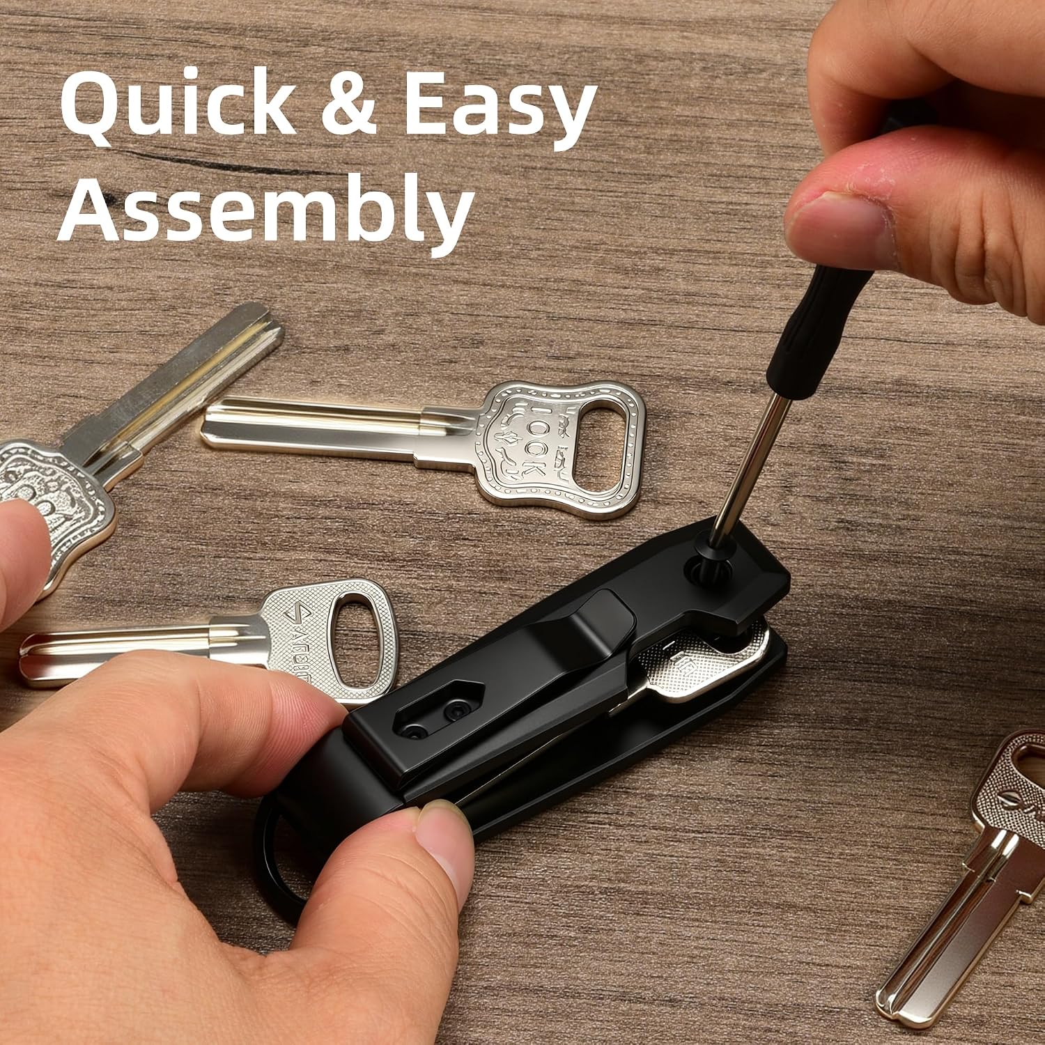 Men/Women'S Key Chain Key Organizer Compact Car Key Holder Metal Minimalist Key Case Small Keychain Smart Ring Keybar