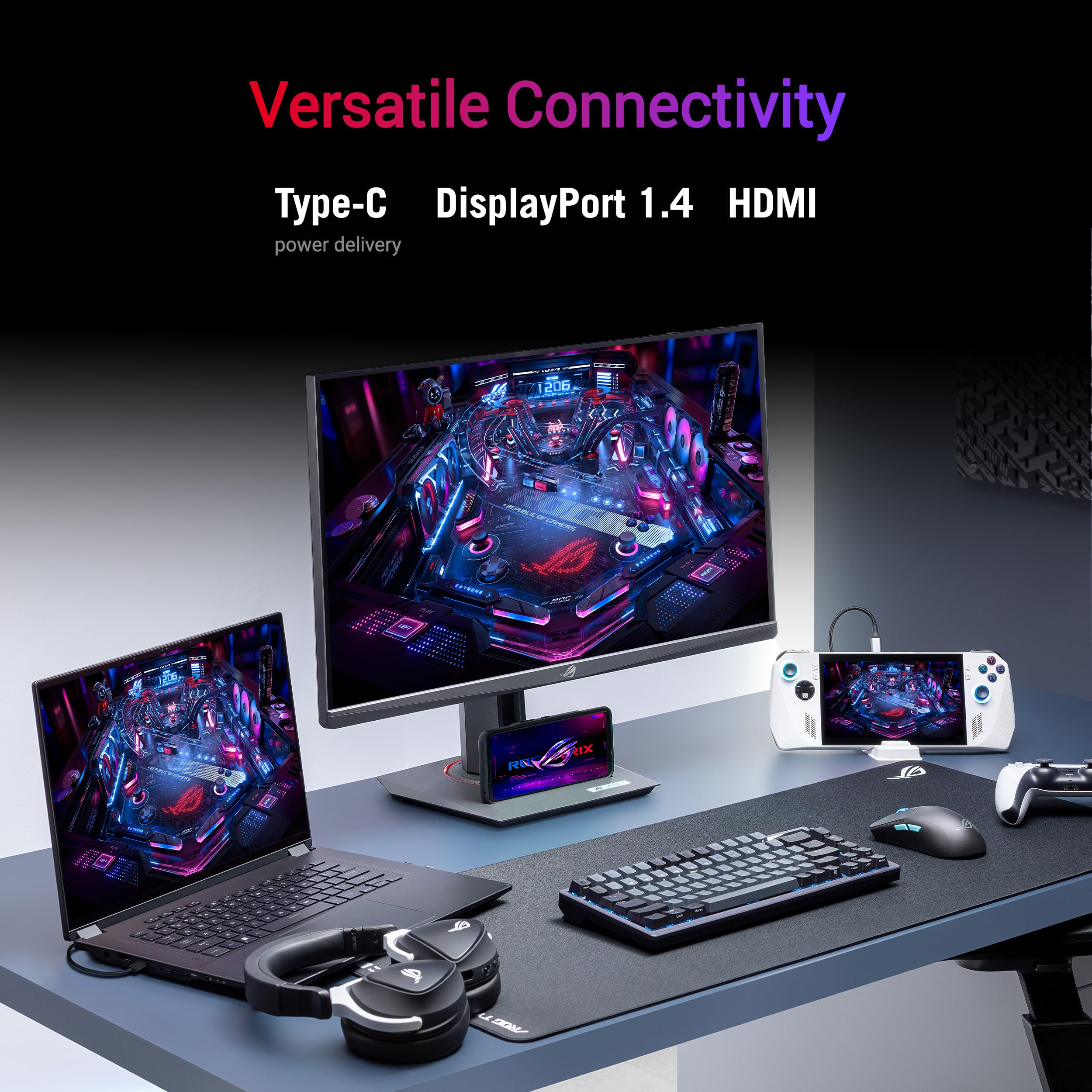 ASUS ROG Strix XG279CNS, 27-calowy monitor do gier, Full HD IPS (1920 x 1080), 0,3 ms (GTG), 380 Hz, porty HDMI, USB-C i DisplayPort, Extreme Low Motion Blur Sync, DisplayWidget Center, kolor czarny