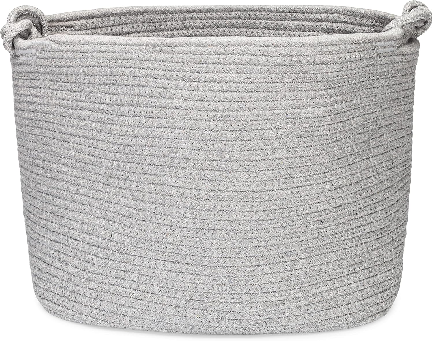 Parker Baby Rope Storage Cube Bin - 11 Inch Nursery Cubby Storage Bin Cubes for Cube Organizer, Closet Organizers and Storage Toy Bin, Rope Baskets Bins for Toys Storage - Gray