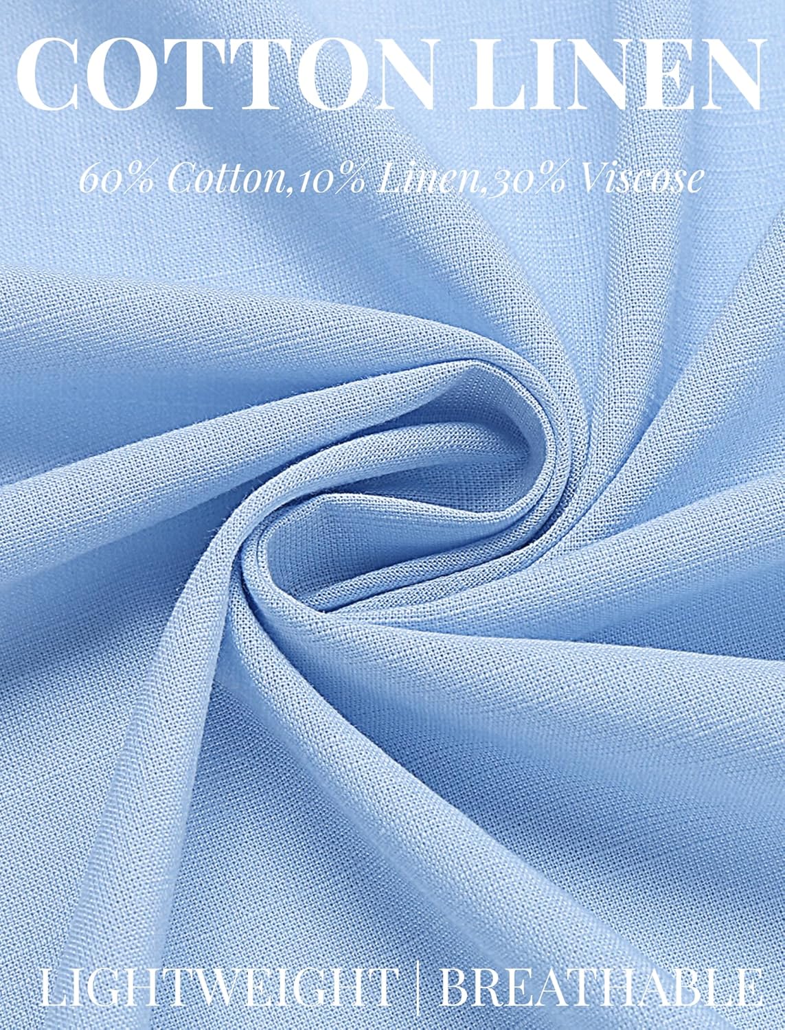 COOFANDY Men's Long Sleeve Buttons Down Shirts Casual Button Up Shirts Beach Linen Shirt Untucked Dress Shirt - Image 5