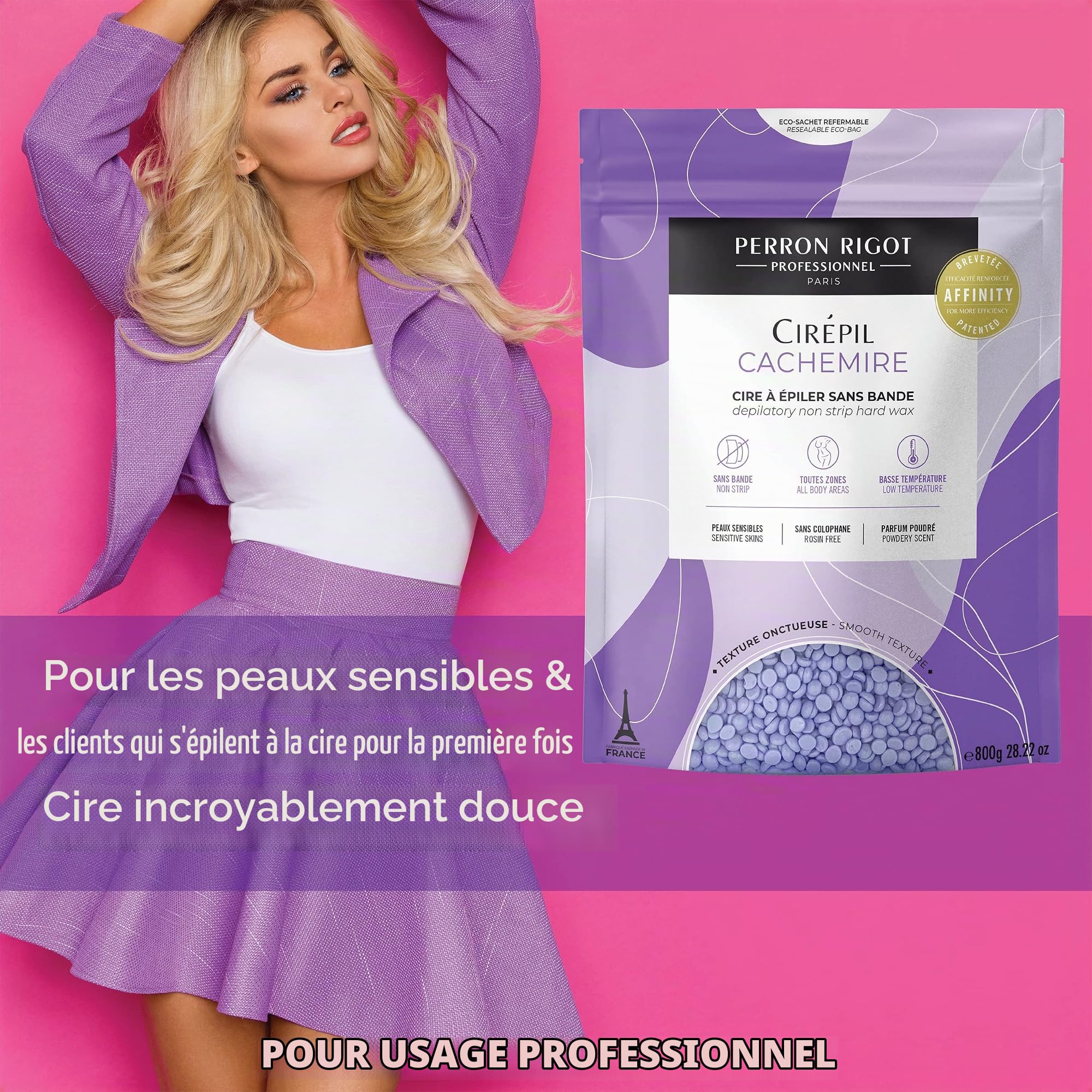 Perron Rigot - Cire Épilation Cirépil Cachemire Hypoallergénique , 800 G (Lot De 1)