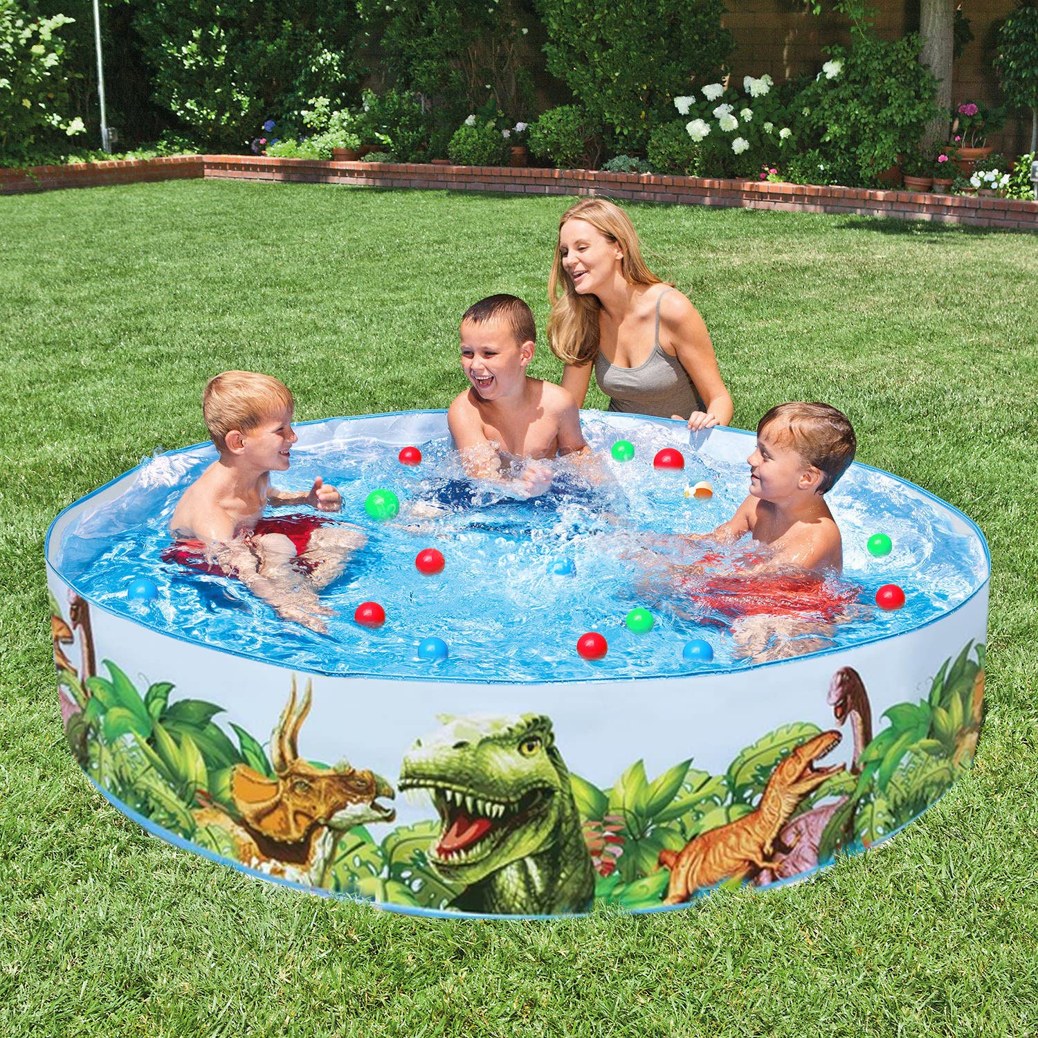 Foldable Dog Pool 4ft Hard Plastic Kiddie Pool For Dogs, Kids