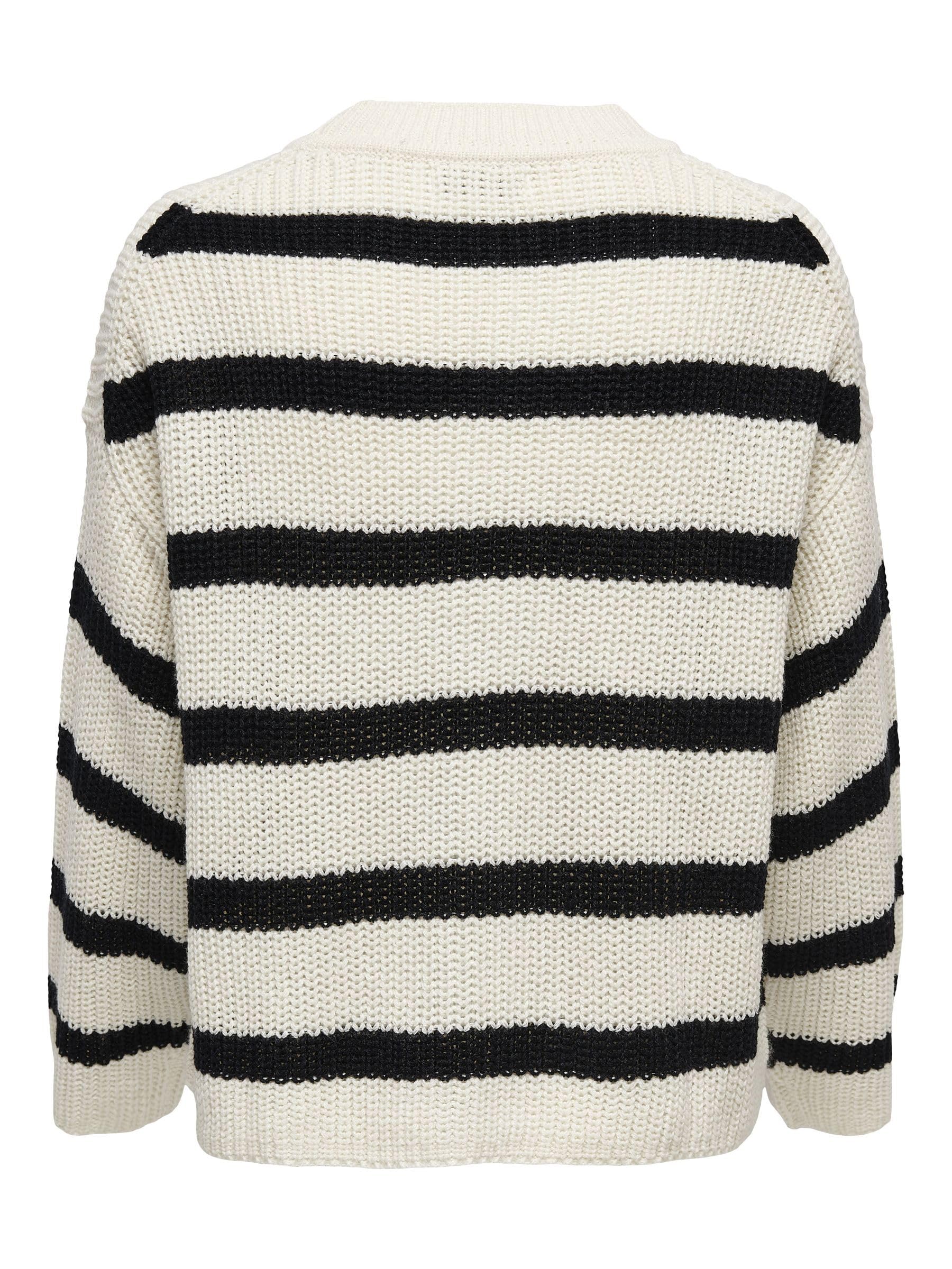 JDY Justy L/S Stripe Pullover Knt Noos Maglione Lavorato a Maglia Donna (Pacco da 1)