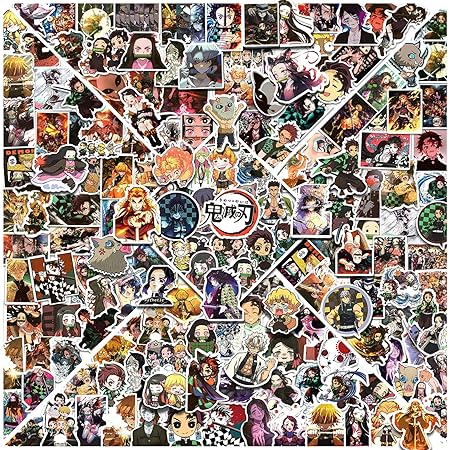 amazon com 200pcs demon slayer stickers demon slayer sticker pack anime cartoon stickers for cute water bottle laptop travel case car skateboard motorcycle bicycle luggage guitar bike demon slayer sticker 200 electronics