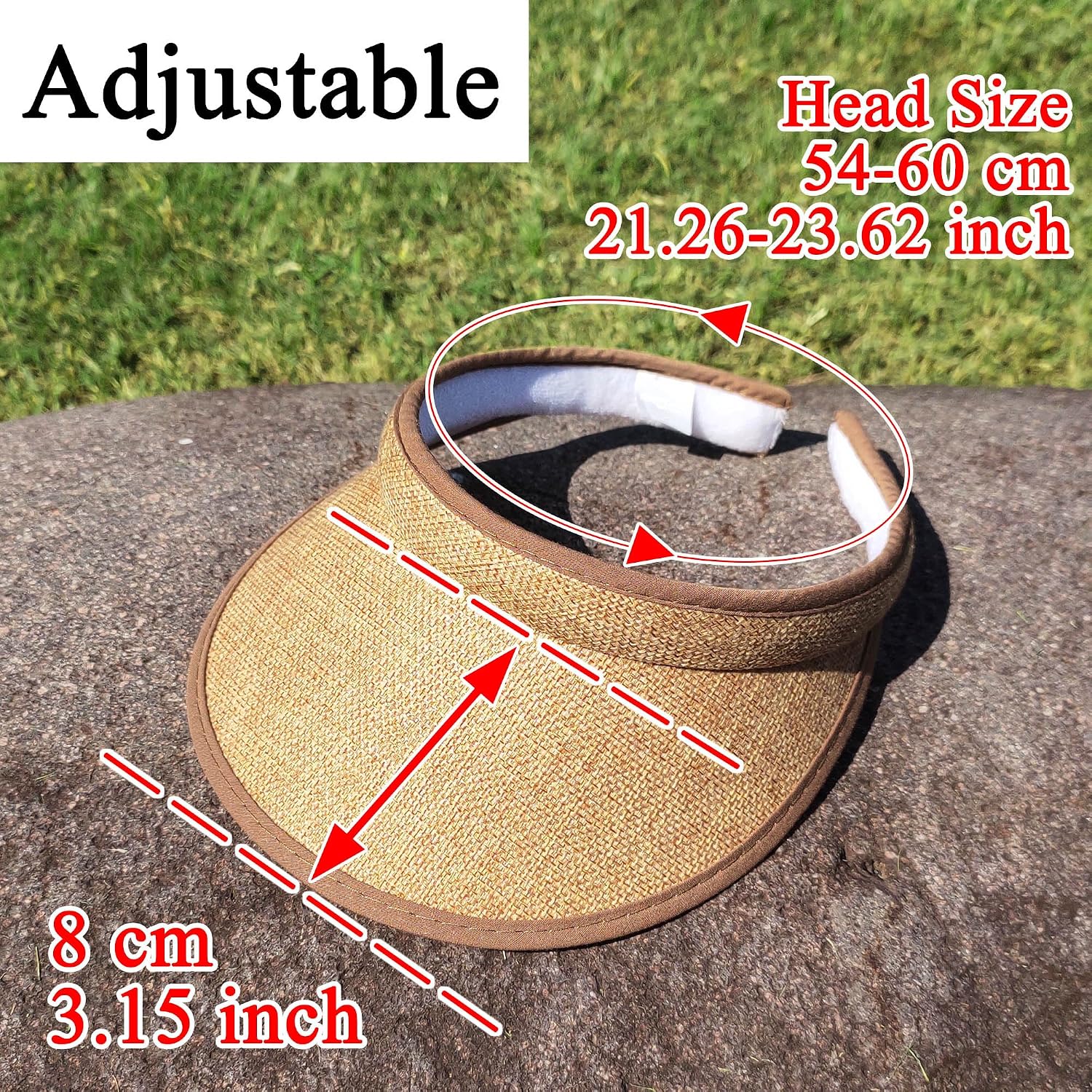 ​3 Pieces Clip On Visors Women Men Visor Sun Hats Hat Outdoor Sports Golf Beach Travel Tennis Cap