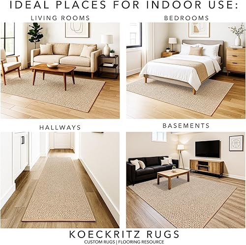 Miniatura 5 de KOECKRITZ Dream Land Alfombra de interior inspirada en lana bereber, duradera y resistente a la decoloración, alfombra de fácil mantenimiento para