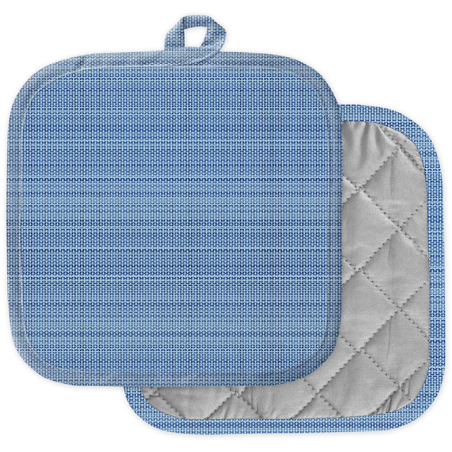 Lot de 2 maniques lavables bleu denim pour la cuisine et pâtisserie