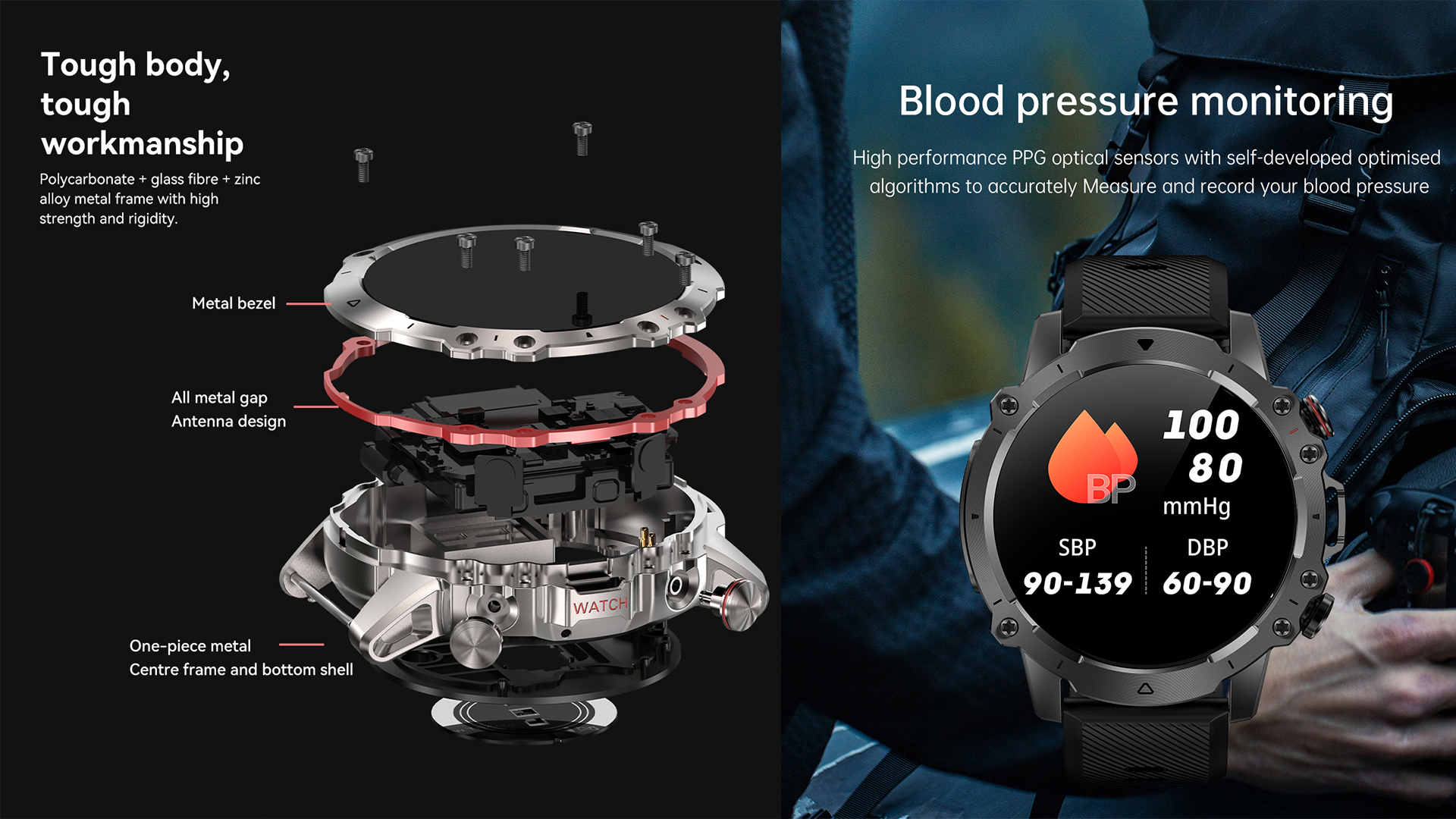 DREMAC DM1 Smart Watch 48 mm GPS intégré, lampe de poche, montre de DREMAC DM1 Smart Watch 48 mm GPS intégré, lampe de poche, montre de