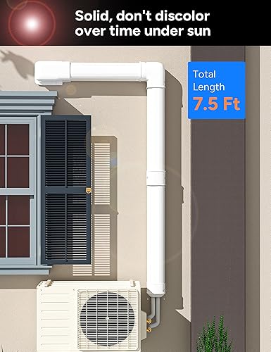 Miniatura 7 de Toutgood Kit de cubierta de conector de acoplador de 4 pulgadas, accesorios para acondicionadores de aire sin conductos y bombas de calor, PP