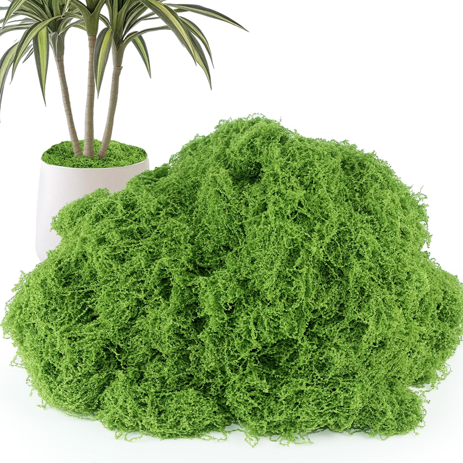5.3OZ Fake Green Moss for Plants Indoor, Artificial Moss for Crafts, DIY Floral Decorative, Fairy Garden, Wedding Party, Floral Arrangements & Home Decor-image-38