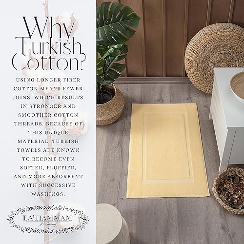 Miniatura 3 de LA HAMMAM - Juego de 2 toallas de baño de algodón turco de 20 x 34 pulgadas para baño, hotel, cocina, ducha y spa, antideslizantes, lavables a