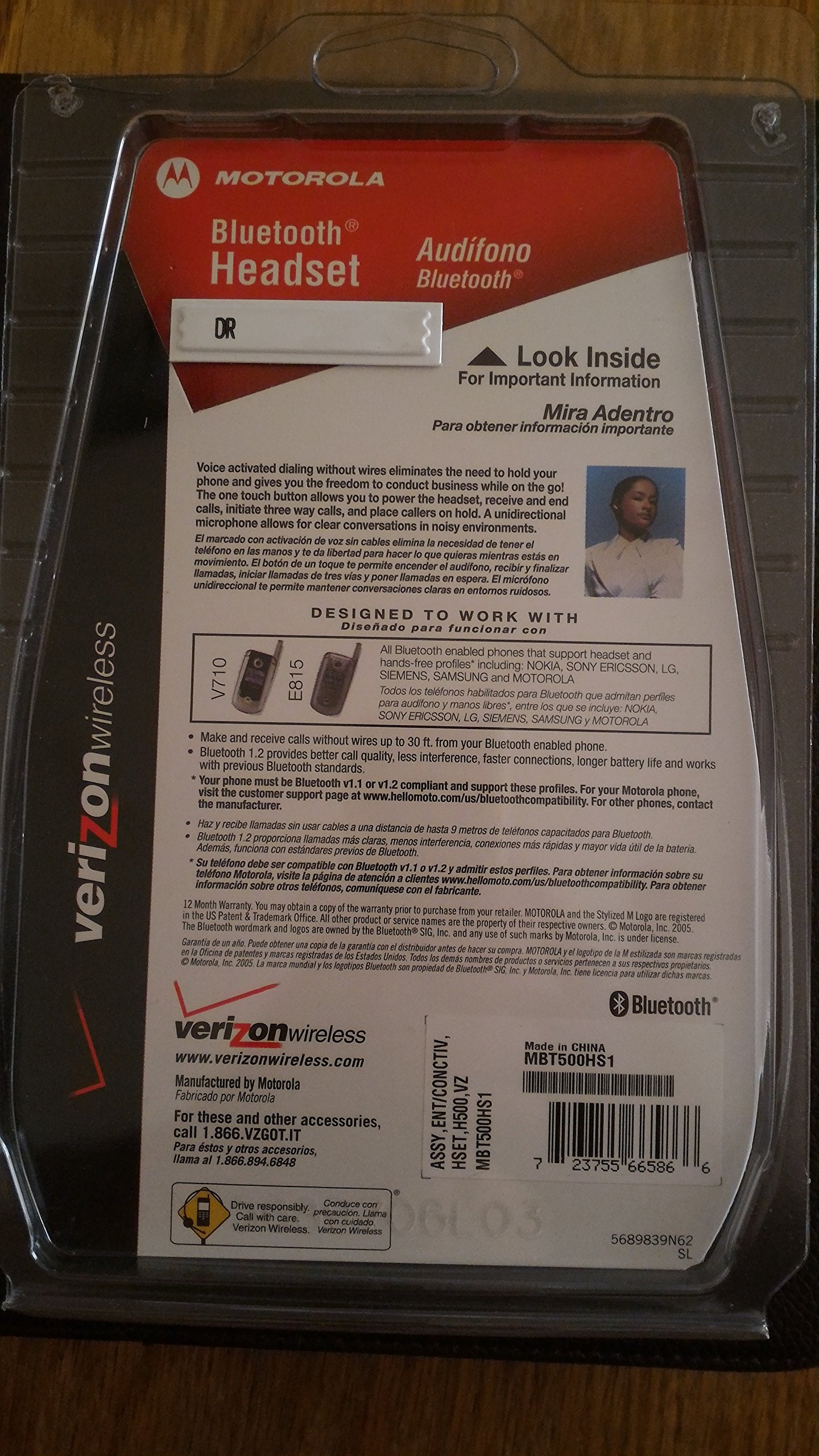 Blue Tooth Headset, Verizon Motorolla