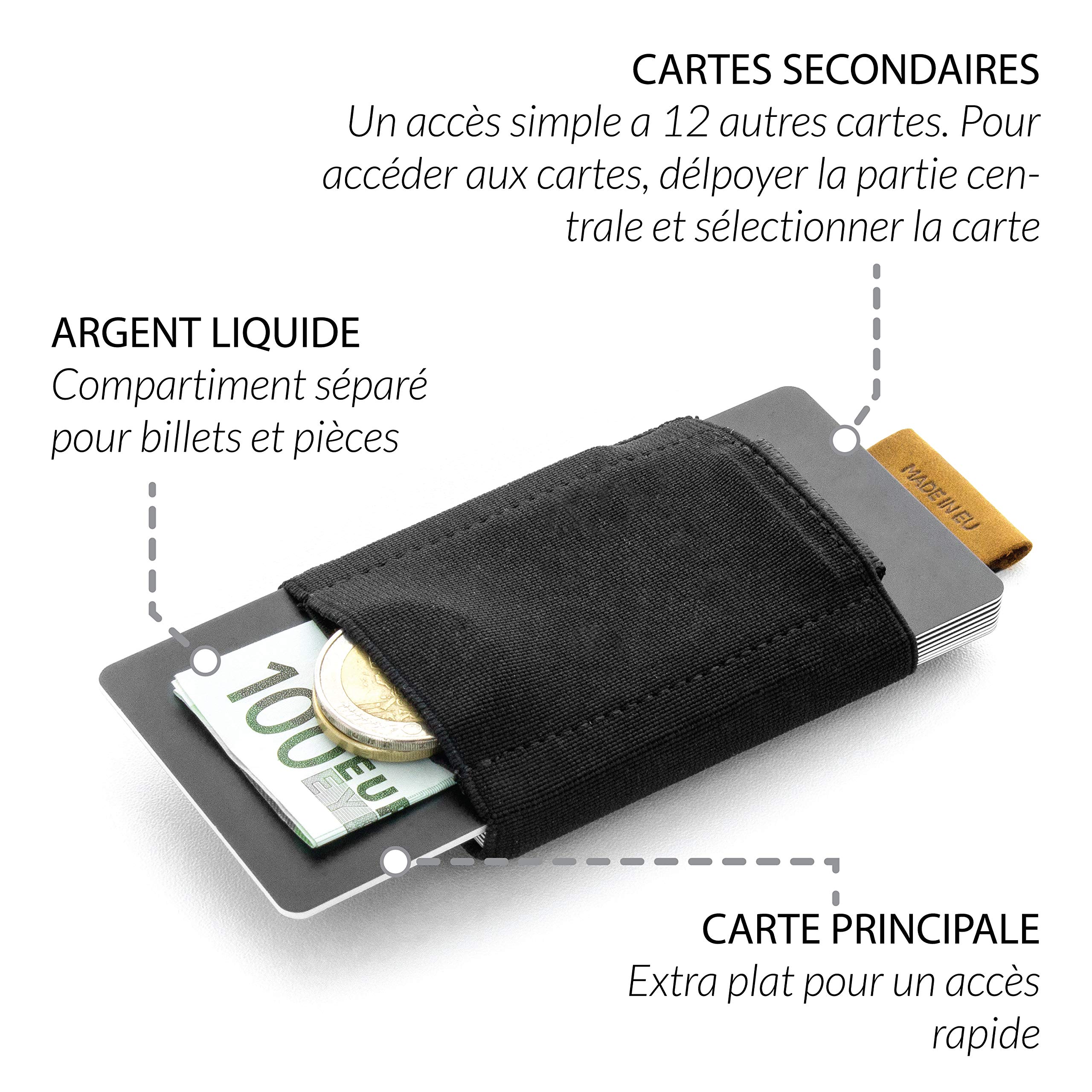 Jaimie Jacobs Nano Boy Mini Wallet – mały portfel z tkaniny, cienki portfel, portfel typu slim z sznurkiem, etui na karty, portfel na karty dla mężczyzn i kobiet (Skóra bawoła jasnobrązowa)