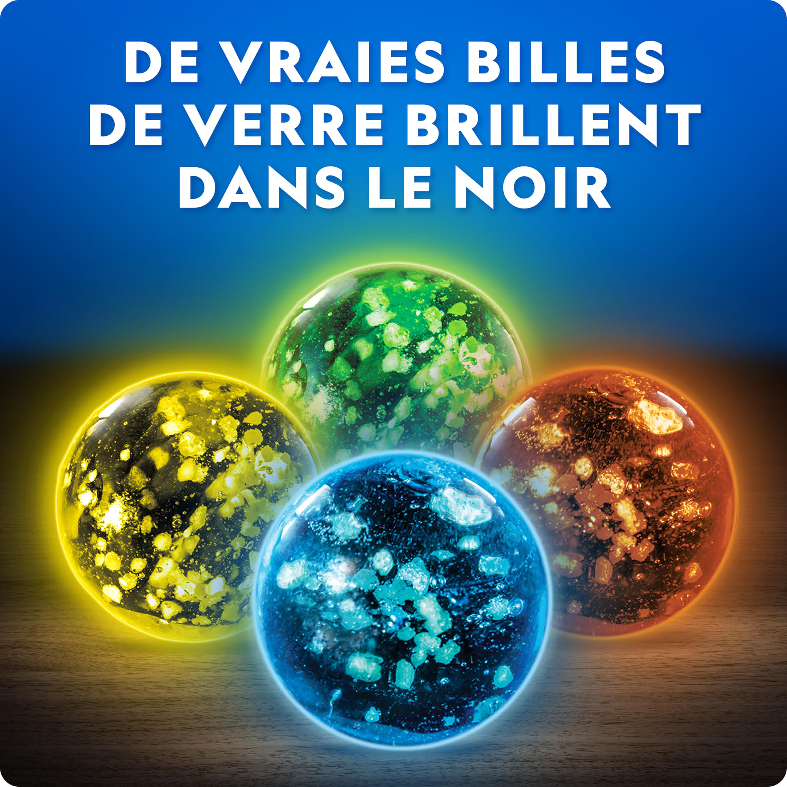 National Geographic Circuit à Billes Fluorescent – Jeu de Construction avec 15 Billes en Verre Lumineuses & Sac de Rangement, Jouet STEM pour Garçons et Filles
