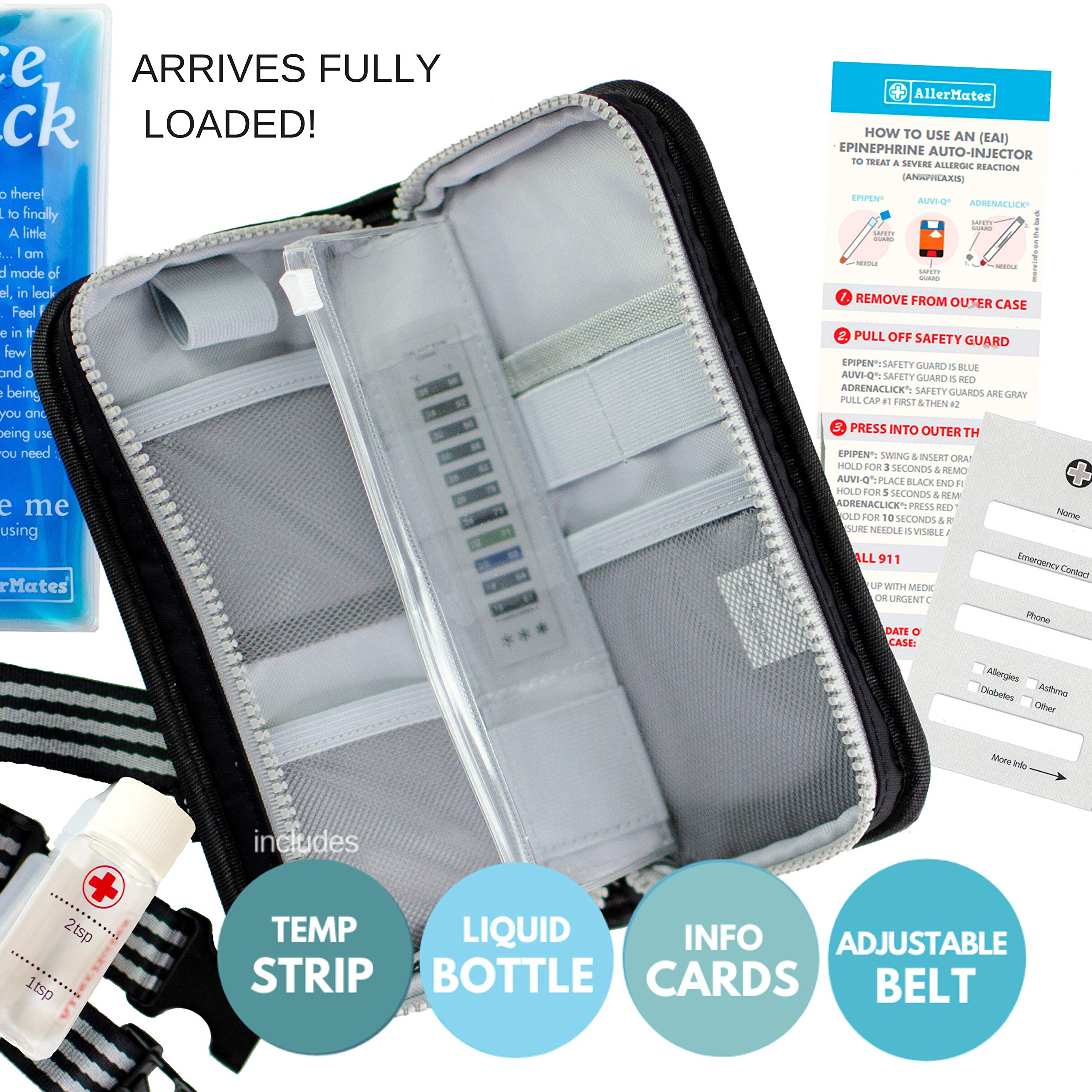 EpiPen Deluxe Carrying Case for Kids & Adults "Jet Black" Allergy