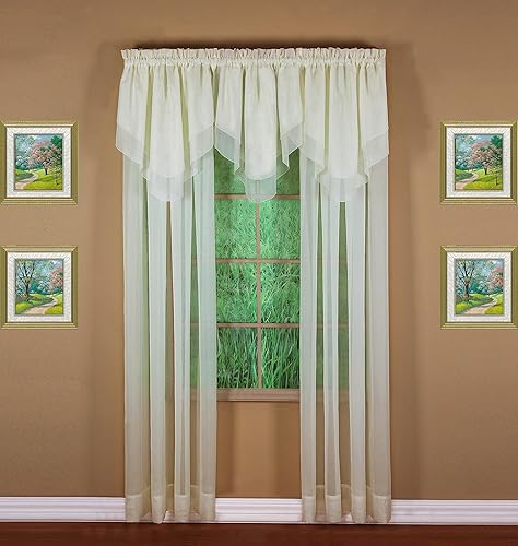 Miniatura 3 de Today's Curtain Emelia Original Voile Ascot 25 pulgadas, crudo, 40 pulgadas de ancho x 25 pulgadas de largo